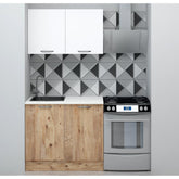 Compact culinary 80cm Kitchen White Laminated Top